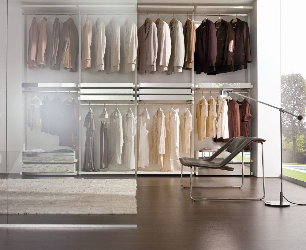 Cabina armadio Minimal in laccato bianco e specchi