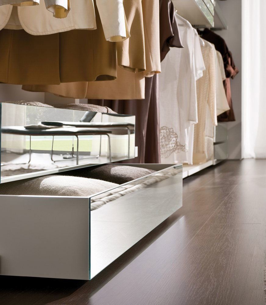 Cabina armadio Minimal in laccato bianco e specchi