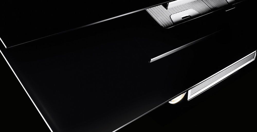 Cappa Black tie - versione in vetro bianco