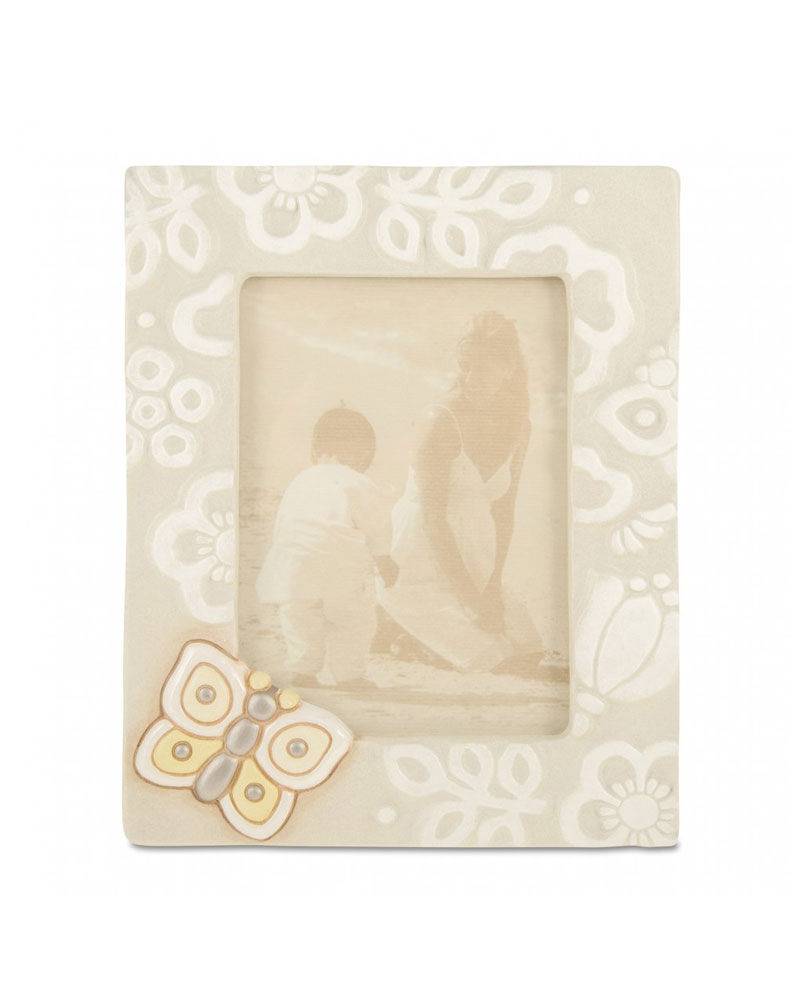 THUN - "EOLIA" Portafoto In Vetro E Ceramica, Con "Margherita" O