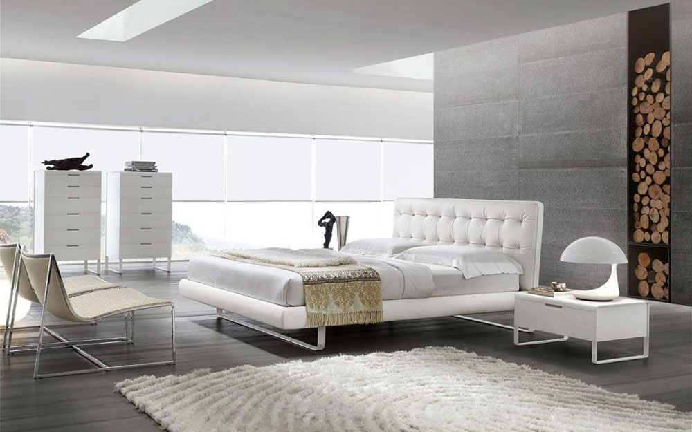 Letto Blade/A - versione con testiera alta e cornice laccata