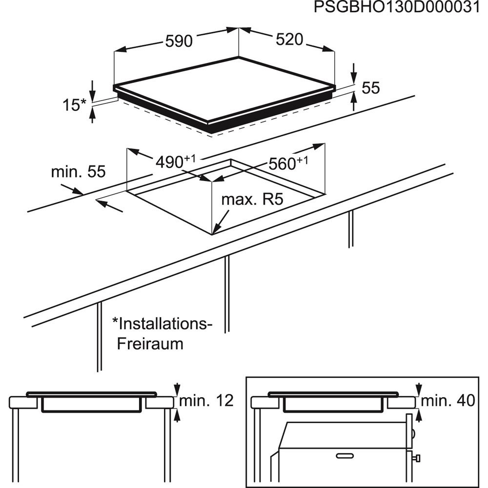 Piano cottura EHI6540F8K