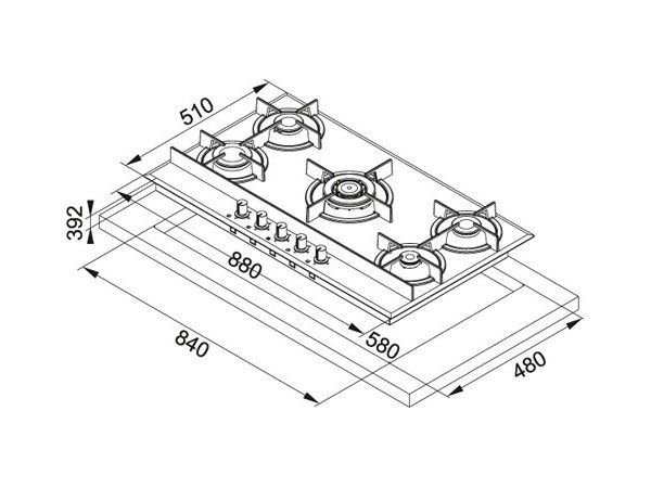 Piano cottura FHCR 905 4G TC BK C