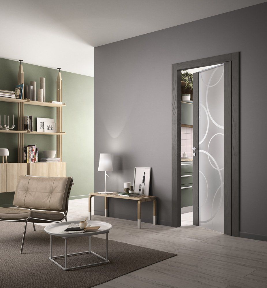 Porta Glass Eco Rovere Grigio