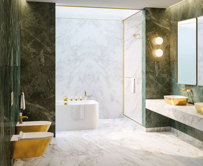 Wc e bidet Gold&Silver