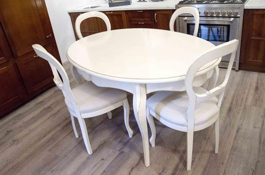 ESSENZA tavolo ovale laccato anticato+4 sedie imb photo 4