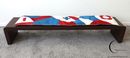 Panca con cuscino in pelle patchwork photo 2