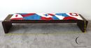 Panca con cuscino in pelle patchwork photo 5