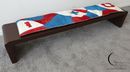 Panca con cuscino in pelle patchwork photo 6