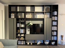libreria Selecta Lema rovere carbone laccato basalto