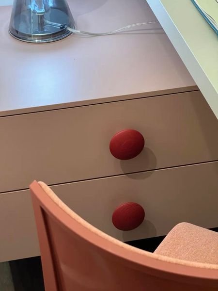 NIDI comodino sospeso rosa antico con pomoli Wood ciliegia photo 2