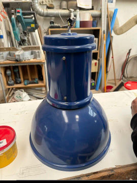 Lampada a sospensione vintage Blu opaco tipo Stilnovo