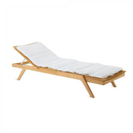 Lettino Synthesis impilabile di teak e WaProLace