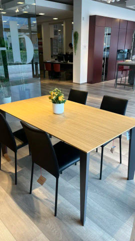 Bontempi - Tavolo Cruz 160 x 90 allungabile con piano Legno