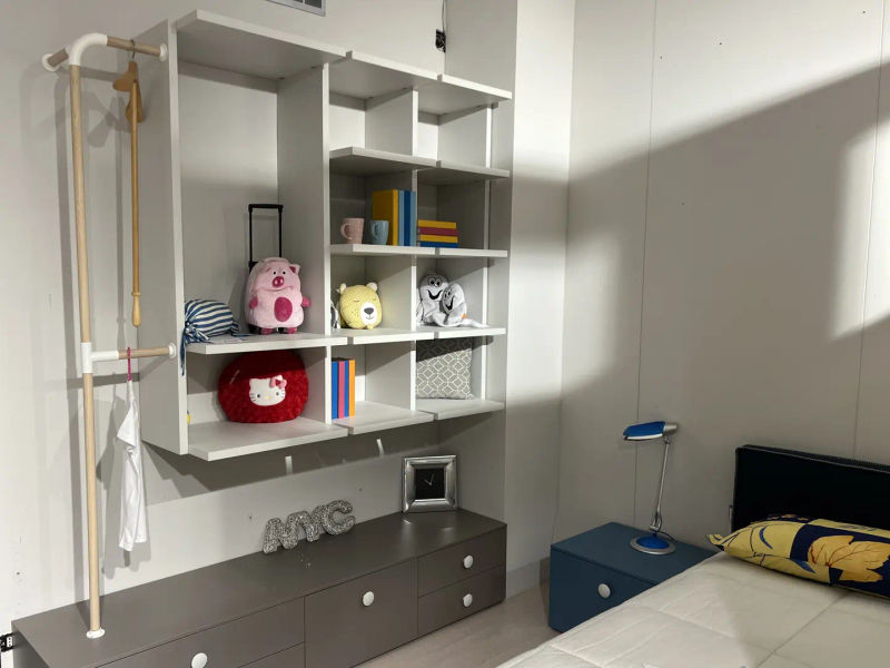 Cameretta completa, letto singolo, colori nuvola e basalto photo 3