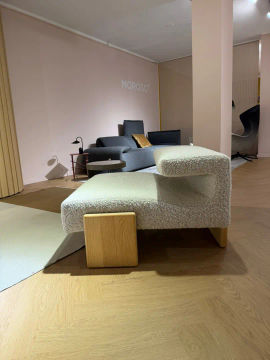 poltrona Loveseat rovere tessuto sfoderabile bianco orsetto 