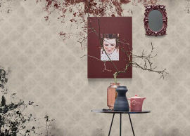 Carta da parati Foglie rosse