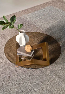 Tavolino New Zen Cristallo Trasparente Bronzato