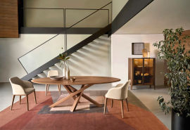 Tavolo Shangai piano legno con bordo a saponetta