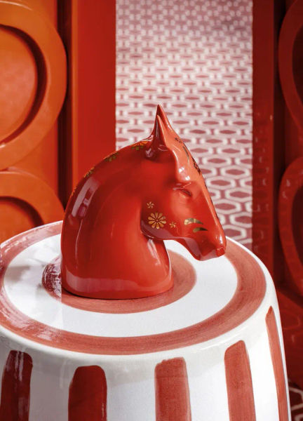 Statuetta Il Cavallo - Rosso Oro photo 3