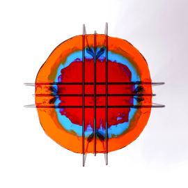 Couchtisch Triple Play - Clear Orange, Light Blue, Dark Ruby