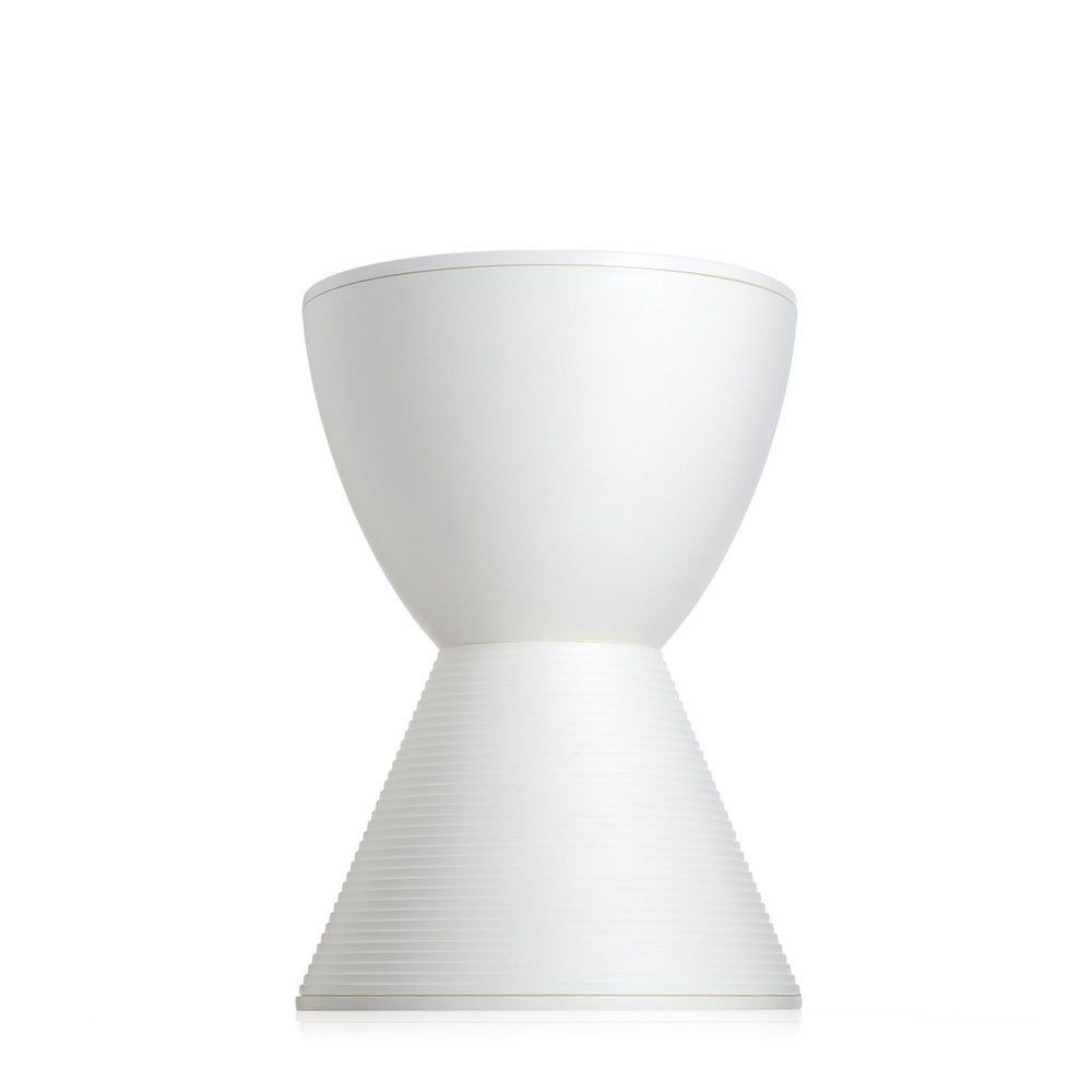 Kartell Prince Aha Sgabello, Bianco, 30 x 30 x 43 cm & Componibili  Contenitore 2 Elementi, Base Tonda, ABS, Bianco, 32 x 32 x 40 cm