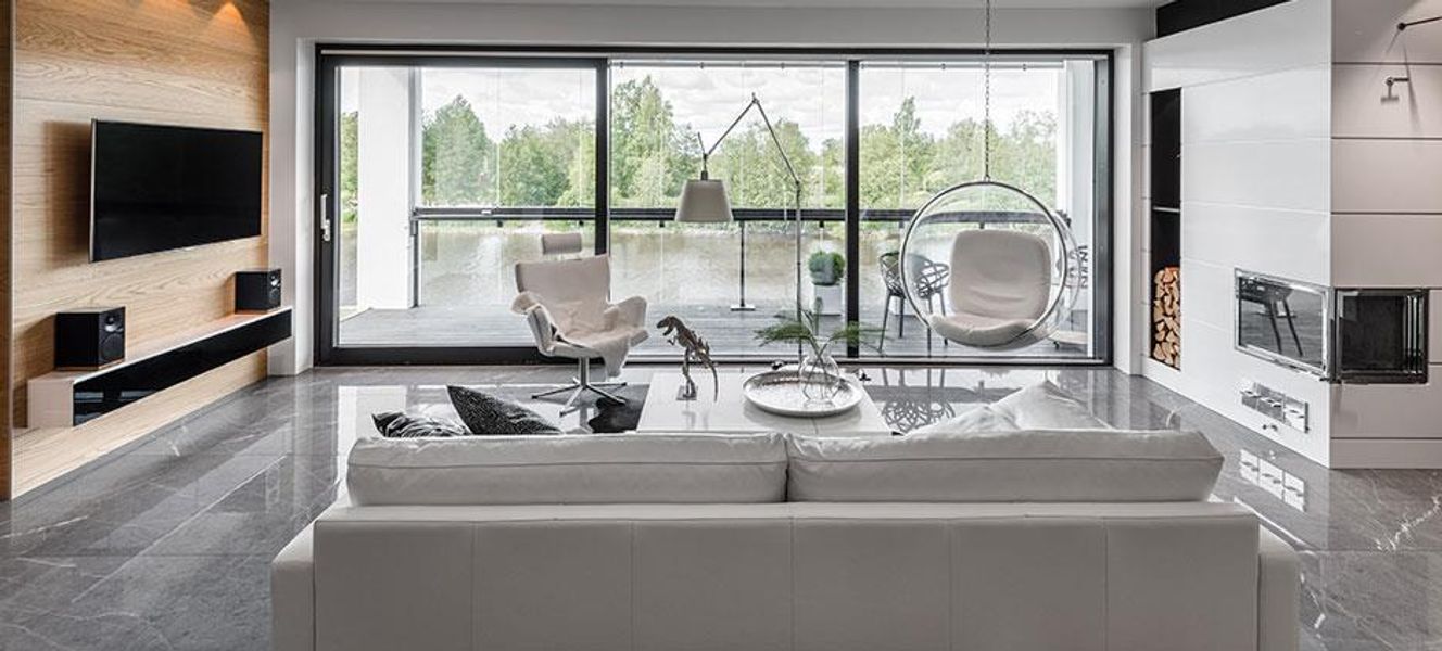 Lounge with fireplace - Marmoker Grafite
