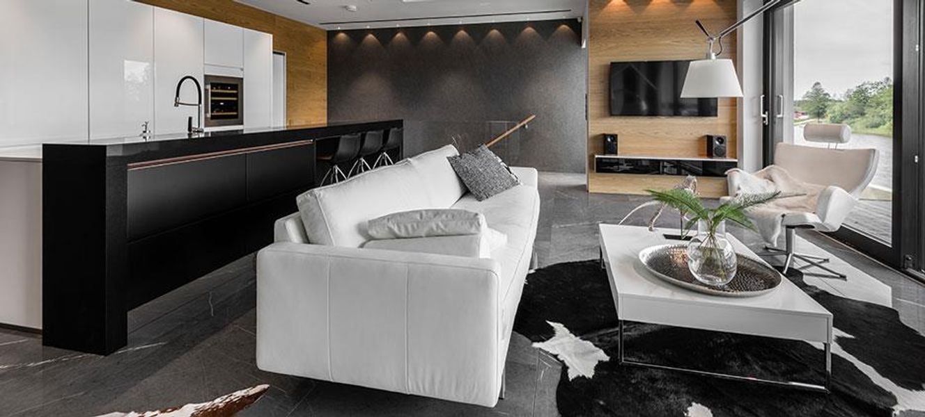 Lounge with fireplace - Marmoker Grafite
