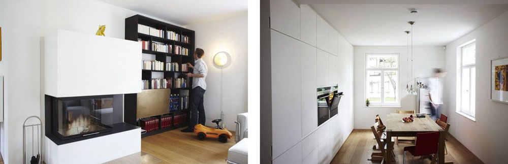 Kaminbereich und Esszimmer
